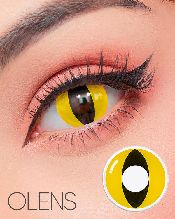 Yellow Cat Halloween Contact Lenses - 1Month, 2lenses/box - image 1