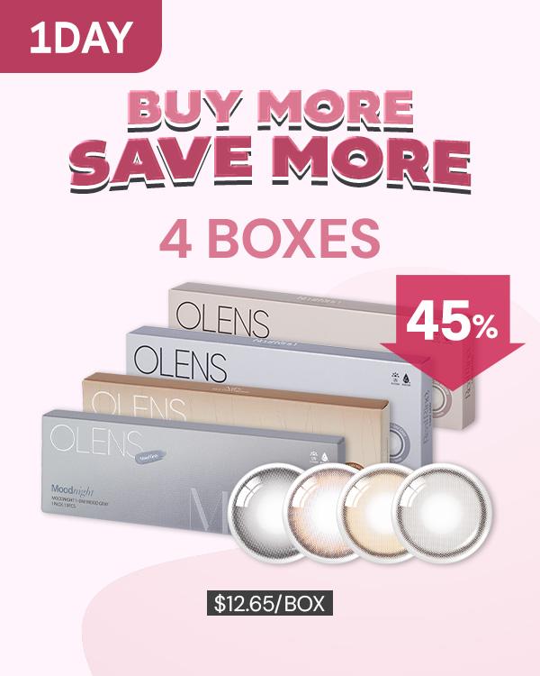 Product: [4Boxes] 1Day Bundle Kit ver.2, 1Day, 10lenses/box, available at $50.60 USD (45% off)