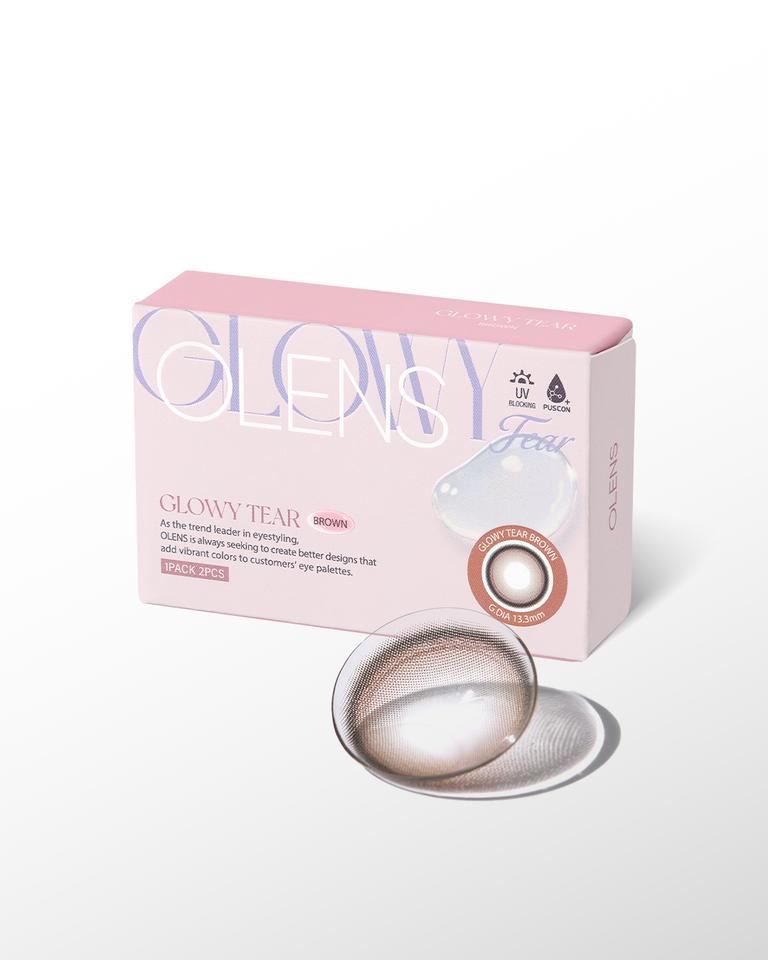 Product: Glowy Tear Brown , 1Month, 2lenses/box, rated 5 stars, based on 35 reviews, available at $24.80 USD (20% off)