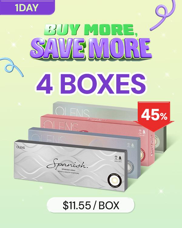 Product: [4Boxes] 1Day Bundle Kit, 1Day, 10lenses/box, available at $46.20 USD (45% off)
