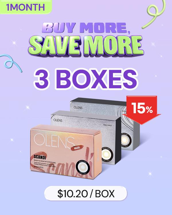 Product: [3Boxes] 1Month Bundle Kit, 1Month, 2lenses/box, available at $30.60 USD (15% off)