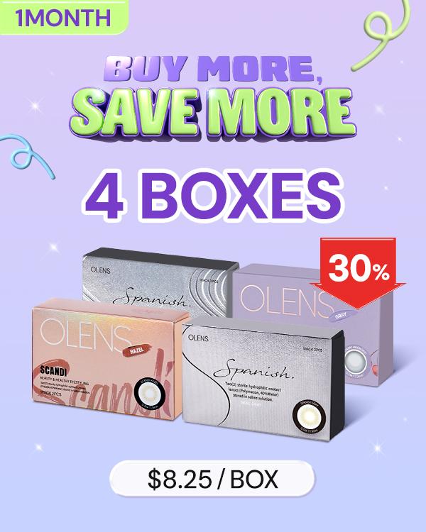 Product: [4Boxes] 1Month Bundle Kit, 1Month, 2lenses/box, available at $33.60 USD (30% off)