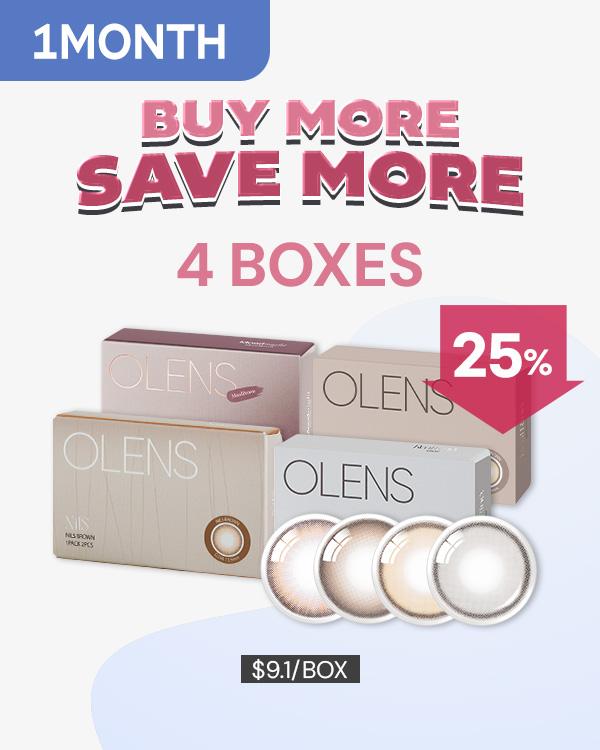 Product: [4Boxes] 1Month Bundle Kit ver.2, 1Month, 2lenses/box, available at $39.00 USD (25% off)