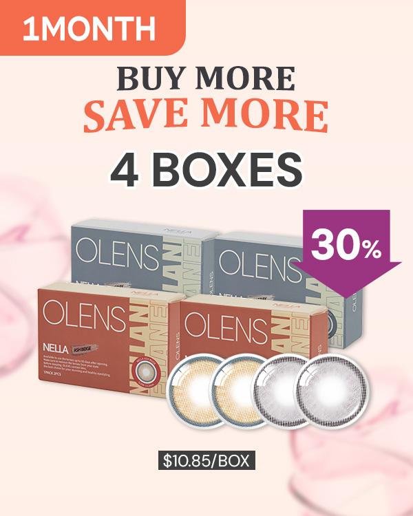 Product: [4Boxes] 1Month Bundle Kit ver.3, 1Month, 2lenses/box, available at $43.40 USD (30% off)