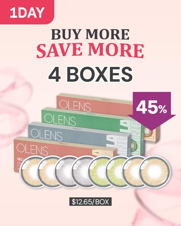Product: [4Boxes] 1Day Bundle Kit ver.3, 1Day, 10lenses/box, available at $50.60 USD (45% off)