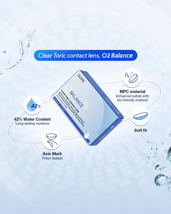 Product: O2 Balance 1Month Toric (For astigmatism), 1Month, 1pair/set