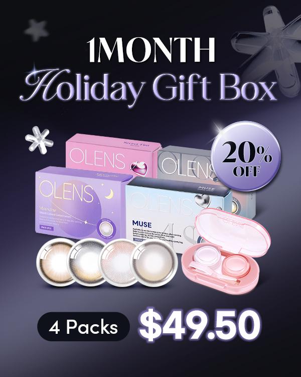 Product: Holiday Gift Box (1Month), 1Month, 2lenses/box, available at $49.50 USD (20% off)