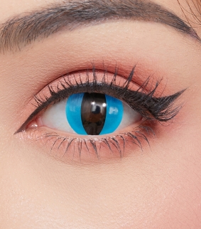 Aqua Cat Halloween Contact Lenses