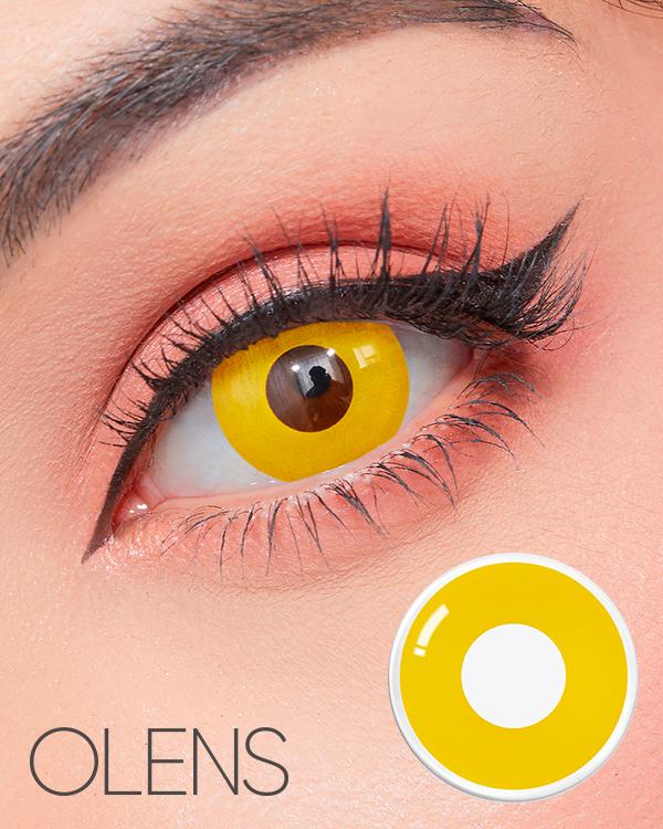 Yellow Mad Hatter Halloween Contact Lenses - 1Month, 2lenses/box - image 1